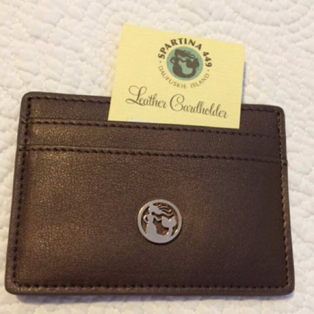 NWOT Spartina 449 Brown Leather Card Holder